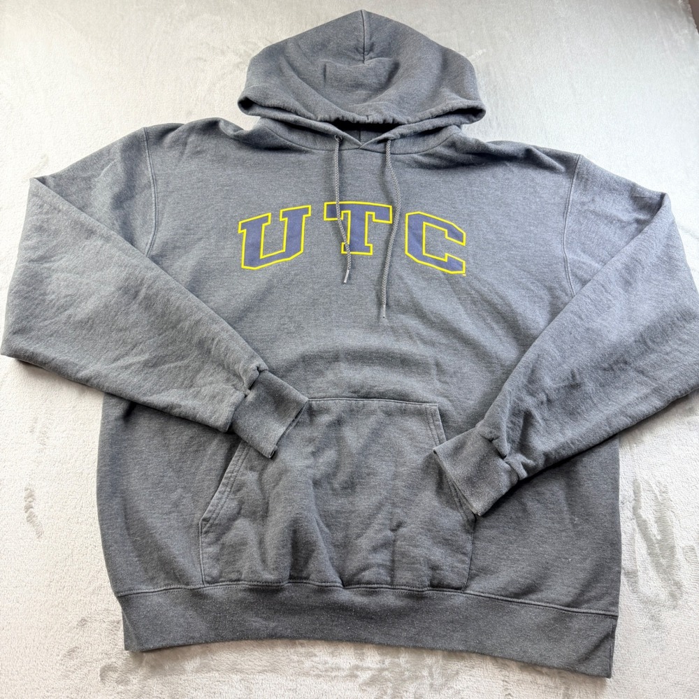 Champion UTC Mocs Hoodie Men's XL Gray Pullover Sweatshirt University Tennessee